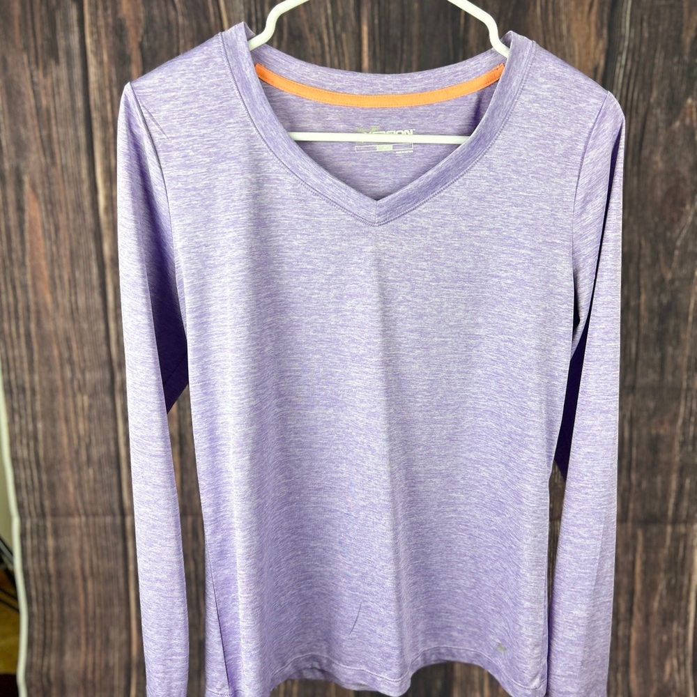 Xersion Gray Fitted Long Sleeve T-Shirt